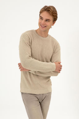 Erkek Comfort Fit Bisiklet Yaka Kum Melanj Basic Kazak - U.s. polo assn фото 3