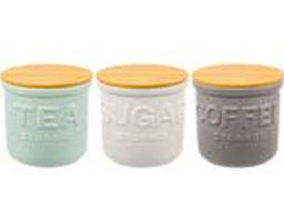 Набор 3 банок д/хранения 750 мл 11,5*11,5*13,5 см с бамбук. крышк. с сил. упл.,сер, беж, светло-зел