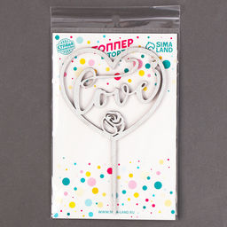 Топпер деревянный Сердце с блестками, цвет розовый - Страна карнавалия фото 8