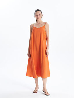 V Yaka M?slin Elbise