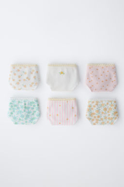 6-14 A?OS/ PACK SEIS BRAGUITAS FLORES / Multicolor