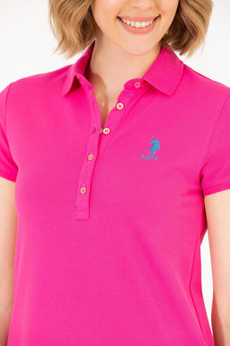 U. S. Polo Assn Женское трикотажное платье цвета фуксии с воротником-поло - U.s. polo assn фото 21