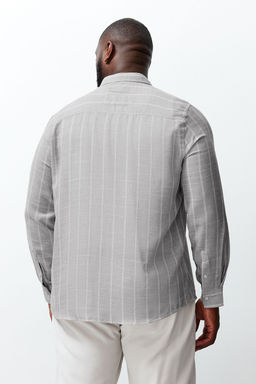 Tas Regular Fit Rahat Dugmeli Yaka Cizgili Buyuk Beden Gomlek TMNSS23GO00095 - Trendyolmilla фото 22