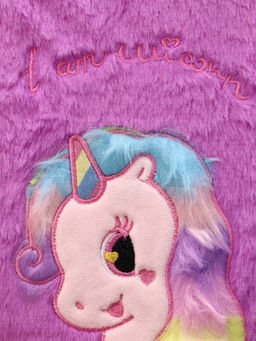 Блокнот плюшевый "Unicorn heart", purple, 21,5х15,5 см, плотность 80 гр.