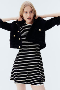 Vestido en punto de canale con falda acampanada - H&m фото 2