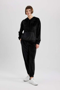 Бархатные спортивные штаны стандартного кроя для джоггеров - Defacto фото 3