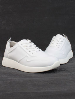 05-PDL195-1 WHITE Кроссовки женские (натуральная кожа)