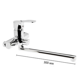 Смеситель для ванны Accoona A7103B, однорычажный, с душевым набором, силумин, хром