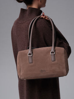 Замшевая сумка Cube DBR 31333 серо-коричневый  фото 4