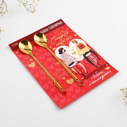 Ложки чайные с подвесом Сладкой парочке, 3?15 см