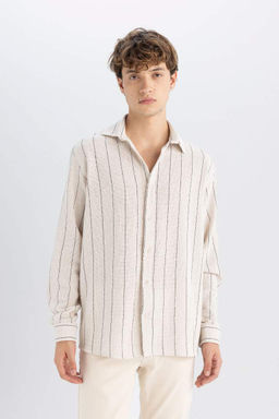 Рубашка в полоску с длинным рукавом Relax Fit - Defacto фото 3