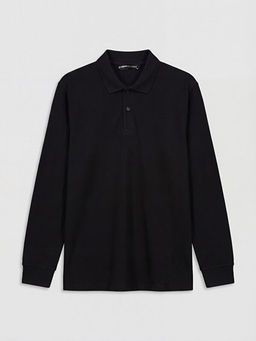 Polo Yaka Uzun Kollu Pike Erkek Ti??rt