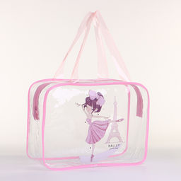 Косметичка-сумка на молнии для бассейна, с ручками, с принтом Балерина, розовая