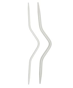 Спицы PRYM 191101 для вывязывания кос алюминий d 2.5/4.0 мм 12 см 2 шт выгнутые фото 3