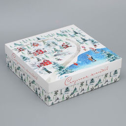 Коробка новогодняя складная «Сказочных моментов», 26×26×8 см