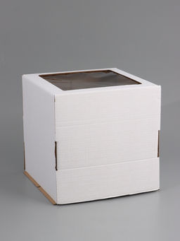 Коробка для торта, кондитерская, белая, с окном 30 х 30 х 30 см Набор 5 шт