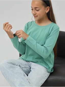 Лонгслив детский "Школьный" малахит