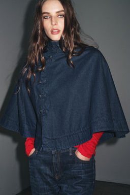 DENIM CAPE WITH TOGGLES - Zara фото 4