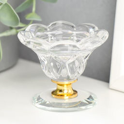 Стеклянный подсвечник на 1 свечу «Цветочек», 5.5×6.8×6.8 см