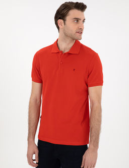 K_rm_z_ Slim Fit %100 Pamuk Polo Yaka Basic Ti__rt - Pierre cardin фото 3
