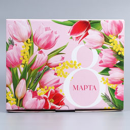 Коробка подарочная сборная, упаковка, 8 марта, 30?23?12 см