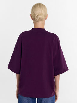 Футболка женская фиолетовая с цветком инжир +печать 112874 - Mark formelle фото 3