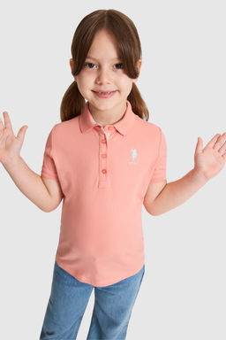 K_z _ocuk Somon Polo Yaka Basic Ti__rt