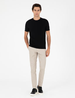Siyah Slim Fit Bisiklet Yaka Triko T-shirt