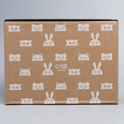 Коробка подарочная сборная, упаковка, «Зверята», бурый, 27 х 21 х 9 см