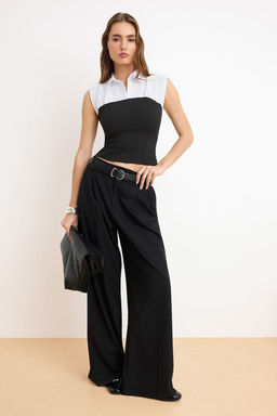 Siyah Gomlek Detayl? Dokuma Bluz TWOSS26BZ00396