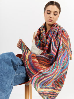 Большой, мягкий, тонкий и очень нежный двусторонний палантин с рисунком - Tantino фото 2