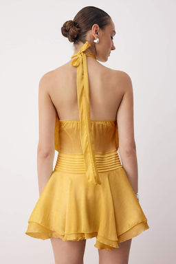 Sar? Super Mini Dokuma Elbise TWOSS25EL00894