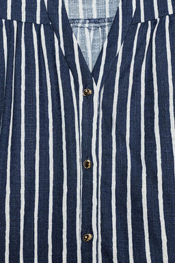 STRIPED LINEN BLEND SHIRT - Zara фото 5