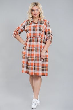 Платье 1175 рыжая клетка