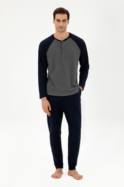 Мужской пижамный комплект антрацитового меланжевого цвета - U.s. polo assn фото 2