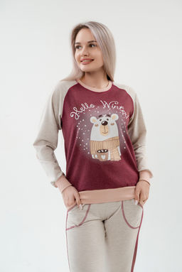 Костюм женский из футера Гамми бордо - Амадэль фото 5