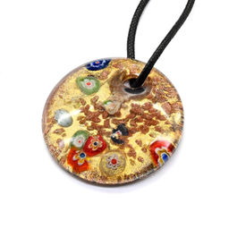 Круглая подвеска из муранского стекла 45мм цв.красный - Радуга камня фото 9