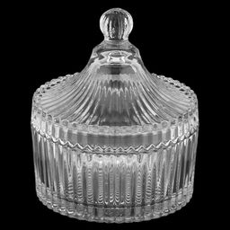 Икорница стеклянная Плиссе 260мл, д10,5см, h5см, стеклянная крышка, общая h12см, в коробке, Дели Гласс (Deli Glass)(Китай) - Домашняя мода фото 2