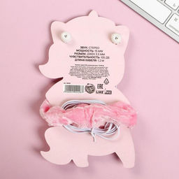 Наушники вакуумные и резинка для волос на открытке «Единорог», 10.3 х 14.5 см