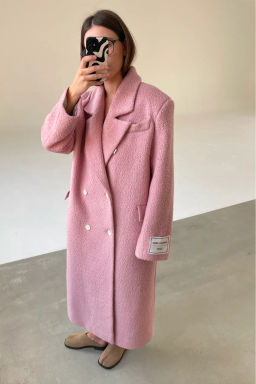 Пальто-макси из вареной шерсти Конфетно-розовый - Erist store фото 2