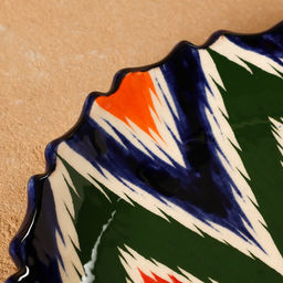 Тарелка узбекская Риштанская Керамика «Атлас», d=15 см, синяя