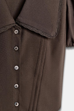 PUFF SLEEVE PETER PAN COLLAR TOP - Zara фото 9