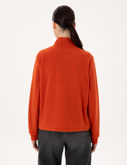 Kiremit Comfort Fit Fermuarl_ Polar Sweatshirt
