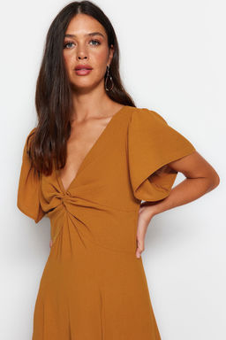 Tarc?n A-Kesim Yaka Detayl? Dokuma Elbise TWOSS23EL02065 - Trendyolmilla фото 3