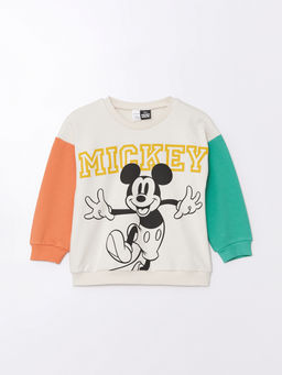 Bisiklet Yaka Uzun Kollu Mickey Mouse Bask?l? Erkek Bebek Sweatshirt - Waikiki фото 4