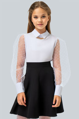 Нарядная блузка для девочки с длинным рукавом Happyfox