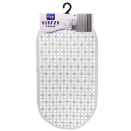 Коврик в ванну 64х34 "Куба" серый