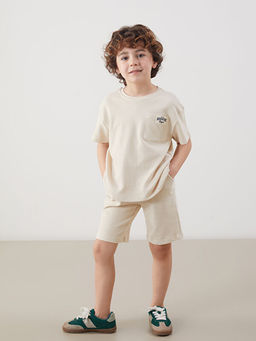 Bask?l? Erkek ?ocuk Ti??rt ve ?ort 2li