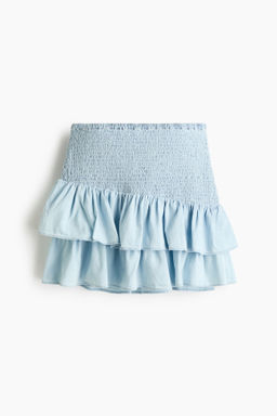 Falda nido de abeja en denim