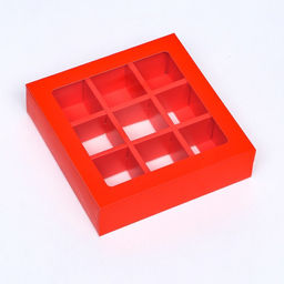 Коробка для 9 конфет, 13.8×13.8×3.8 см